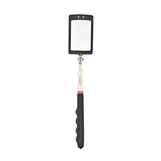 Telescoping LED Lighted Flexible Inspection Mirror 360 Swivel for Extra Viewing