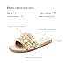 FUNKYMONKEY Women's Gold Pearl Slide Sandals Flat Slip-On Open Toe Summer Beach Shoes Elegant Beaded Dressy Mules for Wedding, Party & Casual Wear(11 M US, Lt Gold)