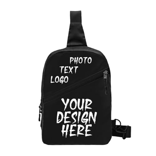 Custom Messenger Bag Design Your Text Logo Sling Shoulder Backpack For Men Women, Personalized Custom Messenger Bag Gift