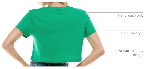 Image of Funny St Patricks Day Outfits Shirt Women Sexy Saint Patricks Day Crop Tops | Shamrock Clover Crop Tops for Teen Girls