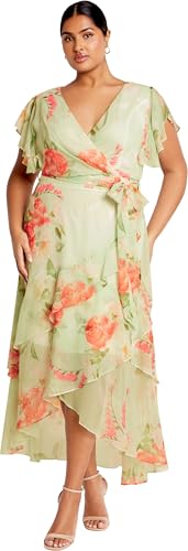 Image of City Chic Women's Plus Size Maxi Dress - Flirty Tier Print