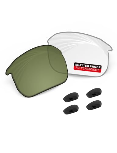 Image of PRO+ Polycarbonate Non-Polarized Replacement Lenses & Nose Pads for BOSE Tempo BMD0011 Sunglasses - Green Photochromic