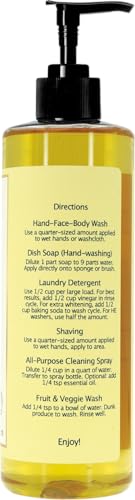 Image of Claya Frankincense Liquid Castile Soap - Organic Ingredients, Biodegradable, Aromatic with Citrus and Spice, Gentle for Skin (16 fl oz (Pump Cap) and 64 fl oz)