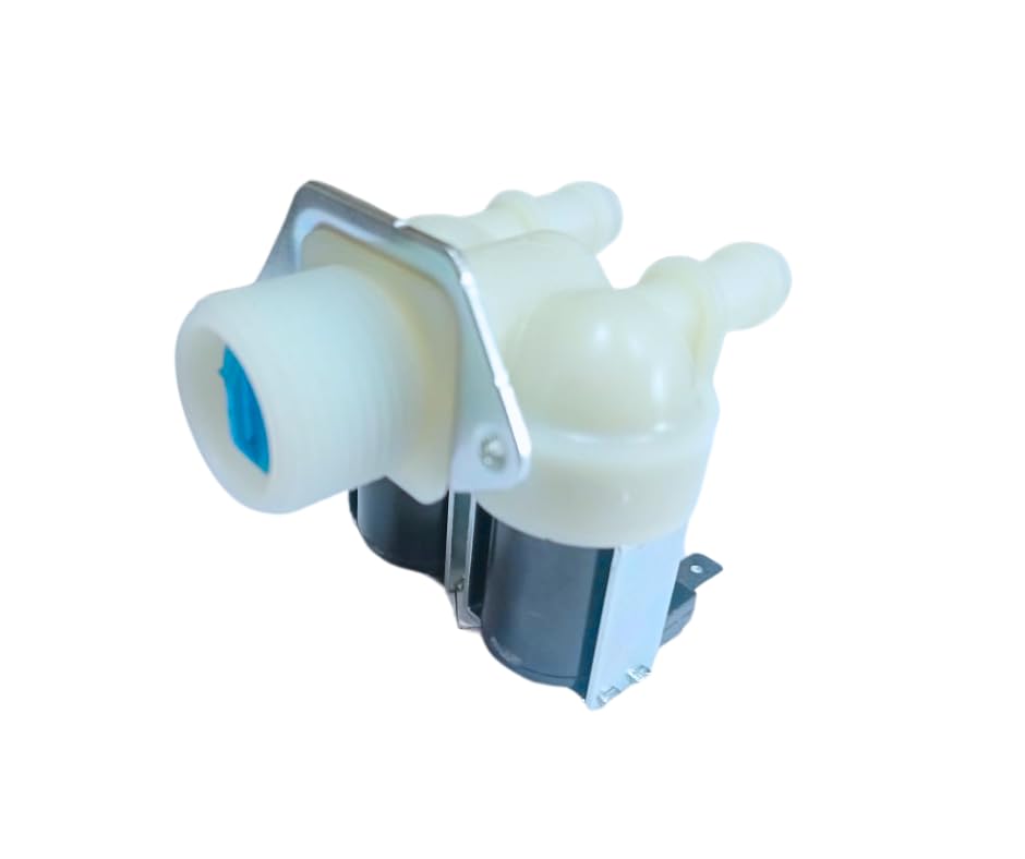 Washing Machine inlet water valve (2-Way) Solenoid Valve with 3/4 Inch Thread Inlet AC 220/240V Washing Machine Dishwasher Single Port controlling the flow of water into the detergent compartment