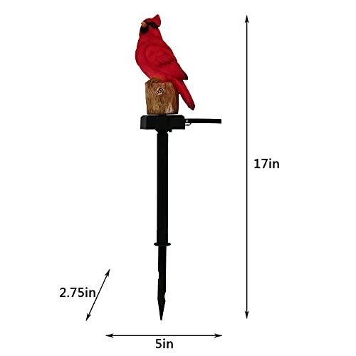 Juliahestia Cardinal Garden Decor Bird Figurine Solar Light Outdoor Stake Patio Yard Lawn Porch Cute Pathway Christmas Decorations Outside Gift Red #TOP5