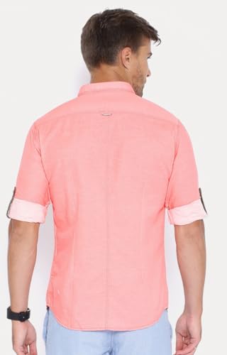 Image of SHOWOFF Men's Slim Fit Shirt (SankeshwarLenin1 Peach XL)