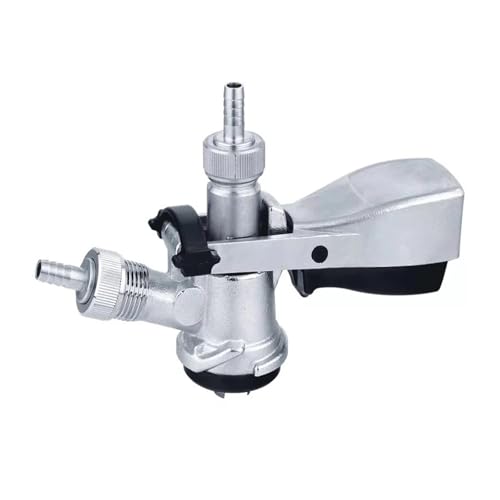 WRJAHCG Stainless Steel S-Type Keg Coupler, Beer Keg Dispenser System, Beer Dispensing Equipment Accessory, Connector with Pressure Relief Valve, for Home Bar