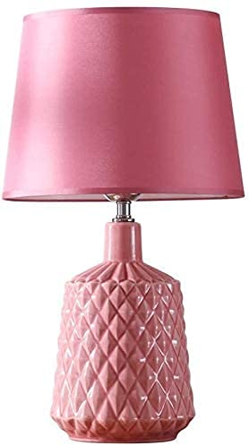 Lampe de bureau rose en céramique pour table de chevet et chambre