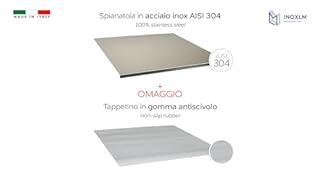 INOXLM Tagliere Spianatoia per impastare Piano da Lavoro in Acciaio Inox Varie Misure per Cucina per Bar per Ristorante per impastare 40X44 modello GEMELLI