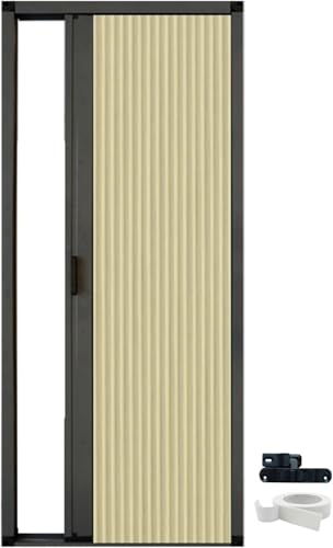 Puertas plegables de panal de 203 cm de alto, con cerradura y asa, 150 x 203 cm, para espacios interiores, diseño de ahorro de espacio