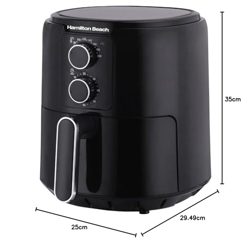 Hamilton Seaside Air Fryer, SimpliFry, 4.2L, Handbook Controls, 1300W, Adjustable Temperature, Adjustable Timer, 60 Min Timer, Vitality Saving, Air Fry, Roast, Bake, Reheat, Black - HB4001 - Image 4