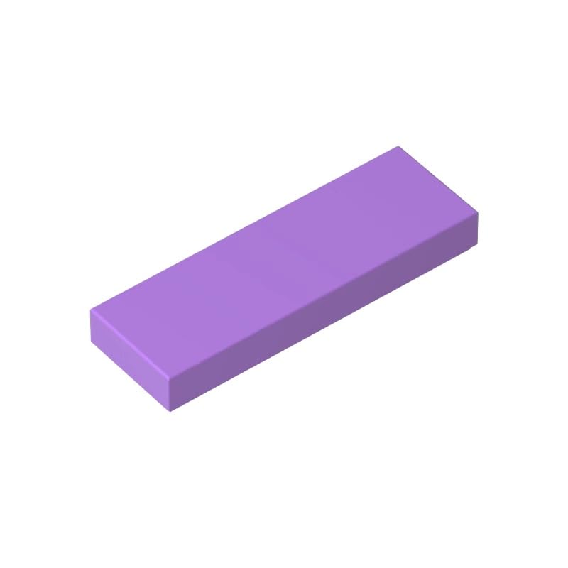 Gobricks 63864 Foundation Plate Tile 1x3 50 Pieces GDS-562 Compatible with Lego Building Blocks Color:Medium Lavender โ image 1