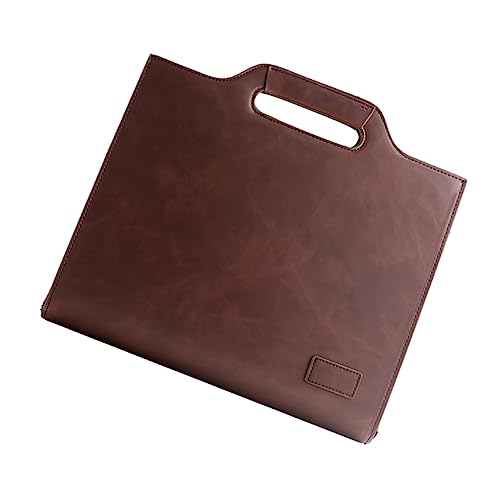 SHERCHPRY Maletín De Pu De Retro Para Hombre Bandolera Portadocumentos Organizador De Documentos y Laptop Para Viajes De Negocios y Uso Diario