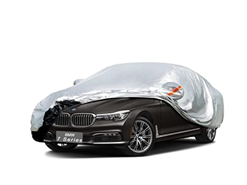 Image of GUNHYI Car Cover Custom Fit BMW 7 Series 728i 730i 740i 750i 730li 740li 750li 760li (1977-2026) Waterproof for Automobiles, Oxford Sun Rain Dust Snow Protection