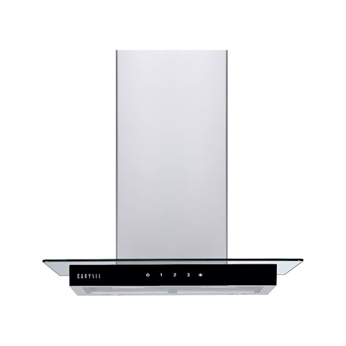 Image of Carysil Gusto 90 cm Kitchen Chimney, 1000 m /hr Suction Capacity, Baffle Filter Autoclean Chimney, 3-speed Touch Controls, Metal Housing, Inox Body & Tempered Finish, 7-year Motor Warranty