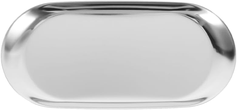 ULTECHNOVO Stainless Steel Tip Tray Elegant Organizer Plate for Restaurants Guest Check Holder Jewelry Dish Bathroom Serving Platter for Sophisticated Service