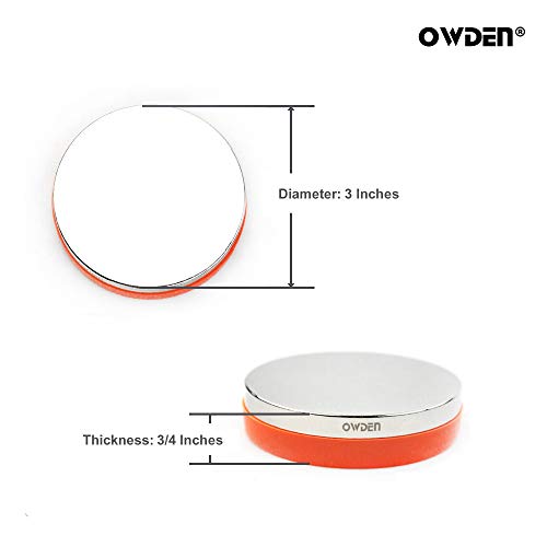 Image of OWDEN Professional Steel Bench Block（No Rebound), Metal Bench Block for Jewelry Stamping Tool,(Diameter: 3 Inches, Height: 3 /4 Inch) Steel Part: Mirror Polishing with Chrome Plating.