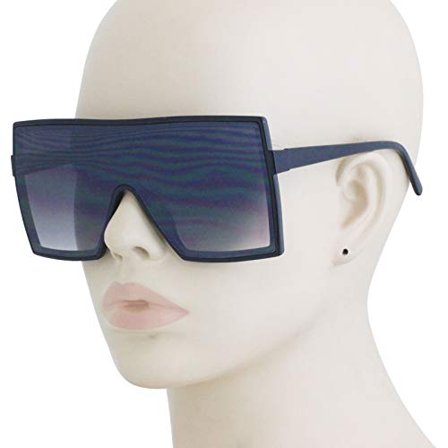 FLAWLESS Large Sunglasses for Women Oversized Men Flat Top Fashion Trendy Mono Lens Shades3