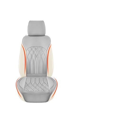JNNJ Housse Siège Avant en Cuir, Housses Sièges Classiques Universelles, Siège Auto Respirant Antidérapant, Luxe Cuir PU Housse Siège Voiture, Ajustement Idéal Protection pour Sièges Voiture(Gris)