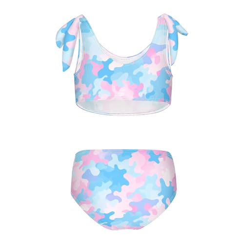 KLL Camouflage Pattern Trendy Style Girls' Two Piece Bikini Sets Scoop Neck Beach Swimsuit Swimsuit2