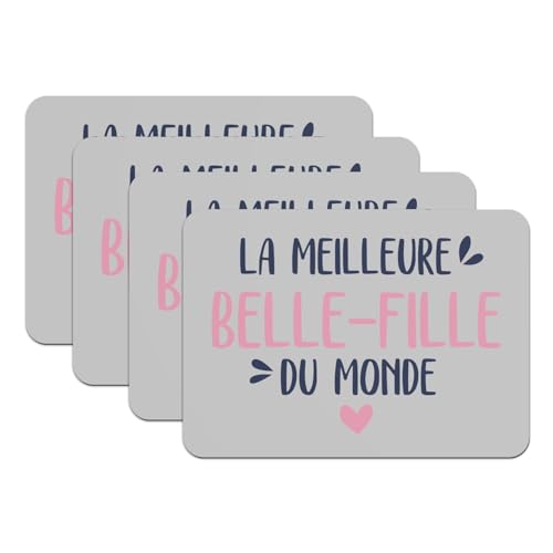 Sets de table grand format gris lot de 4 dessous de table caoutchouc lavables