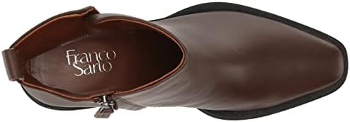 Franco Sarto Womens Dalden Block Heel Ankle Bootie Umber Brown Leather 8 M | Image 4