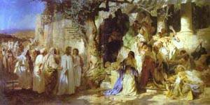 Peinture à l'huile Christ and Sinner tableau Mary Magdalene 1873