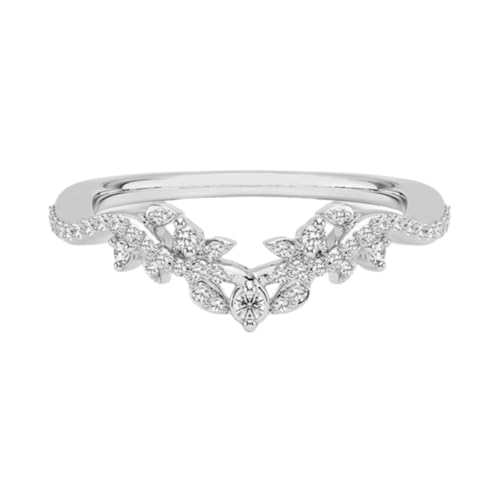 Round Cut Moissanite Engagement Ring, 10K 14K 18K Solid Gold & 925 Silver, Moissanite Diamond Accents Nature-Inspired Curving Bridal Sets Band for Women