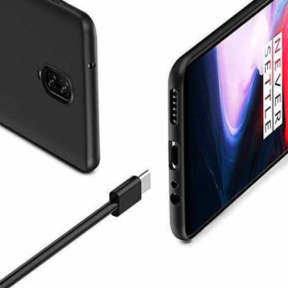 Image of Mobile Back Cover Case for Oneplus 6T (Silicone Case|CameraProtection|Black SC1510)