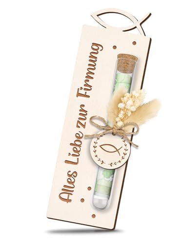 Firmung Geschenke für Mädchen Junge Geldgeschenk Firmung Verpackung mit Trockenblumen & Reagenzglas Kleine Firmgeschenk