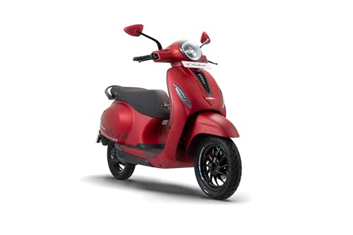 Image of Chetak C3501 by Bajaj Auto High Speed Electric Scooter with charger - Matte Scarlet Red - Ex-Showroom