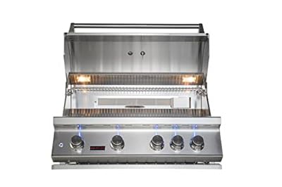 Whistler Built In 4-Burners Natural Gas Grill with Rear Infrared Burner,Lights,Rosisserie Kit,Cover and Conversion Kits for Outdoor Kitchen Island