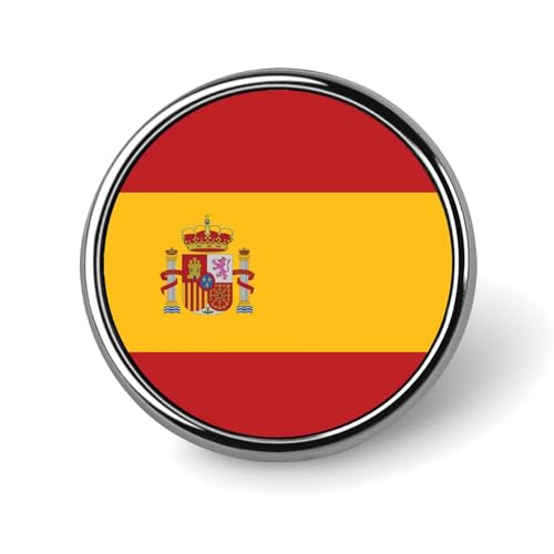 Broche redondo con la bandera de España, alfileres para solapa, corbata, insignia de metal, botón conmemorativo, kit para sombreros, camisas, ropa, bolsos, decoración.