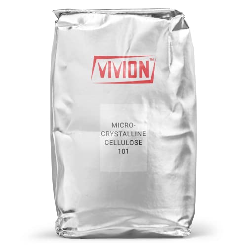 Vivion Microcrystalline Cellulose Powder Type 101 - Bulk 20 kg (44 lb) - Non-Spray Dried Fine Standard Grade MCC - Premium Tablet Binder & Pill Press Excipient