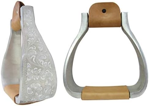 AJ Tack Engraved Aluminum Wide Bell Stirrups