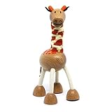 Anamalz Wooden Animal Toy for Toddlers, Fun and Posable Turtle for Early Learning, Montessori, and STEM, Smooth Natural Wood, Boys and Girls… (Giraffe)
