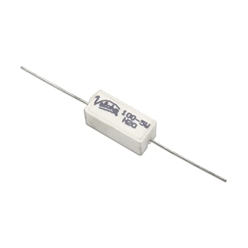 Image of Electronic Spices 100 Ohm (Ω) 5 Watt Fusible Ceramic Cement Power Resistor Pack of 5pcs