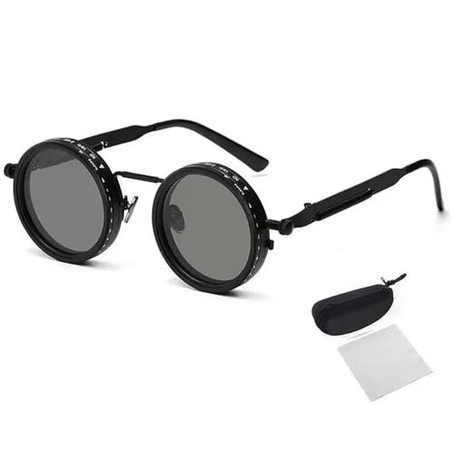 Adjustable Tint Rounded Polarized Lenses Retro Sunglasses, Adjustable Tint Sunglasses with 1-9 Gear ControlBeach Gear, UV Protection Eyewear, Ideal for Beach & Outdoor Use (Black) Adjustable Tint Rounded Polarized Lenses Retro Sunglasses, Adjustable Tint Sunglasses with 1-9 Gear ControlBeach Gear, UV Protection Eyewear, Ideal for Beach & Outdoor Use (Black)