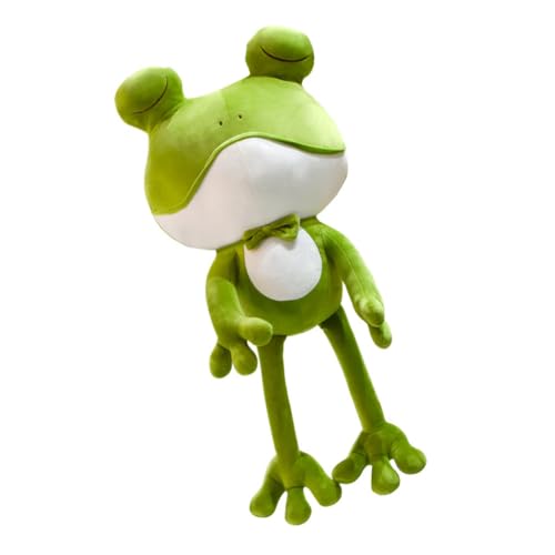 FUNOMOCYA Muñeco de Peluche de Rana Verde 38 Cm, Cojín de Peluche, Juguete de Dibujos Animados Abrazable para Obsequio de Cumpleaños Infantil Color Aleatorio