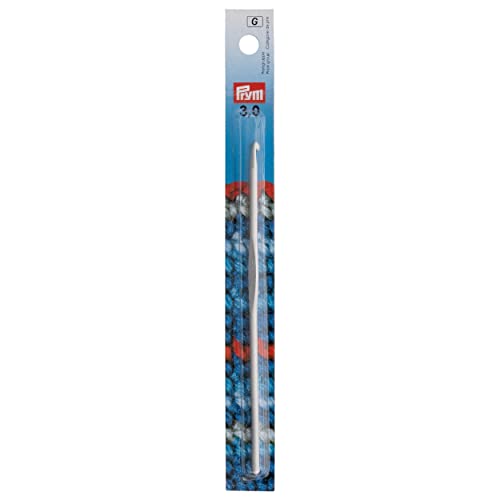 Prym 195137 Crochets pour laine, partie plate alu gris-perle 14cm 3,00mm Cover