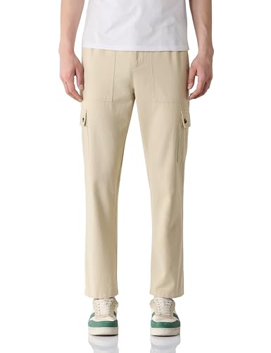 Image of Amazon Brand - Symbol Men Relaxed Fit Cargo Trouser (Semi Elasticated Waistband | 100% Cotton | Pants)