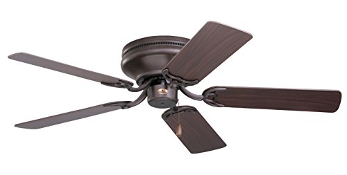 kathy ireland HOME Snugger Flush Mount Ceiling Fan, 42 Inch  Light Kit Adaptable, Oil Rubbed Bronze