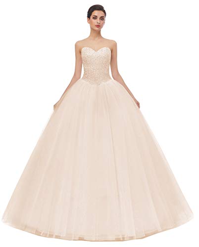 Likedpage Women's Ball Gown Bridal Wedding Dresses (US20W, Champange)
