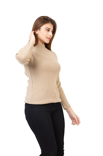 Image of TWENTY ME Winter Wear Casual Solid Acrylic Soft & Warm High Neck Skivvy for Women's