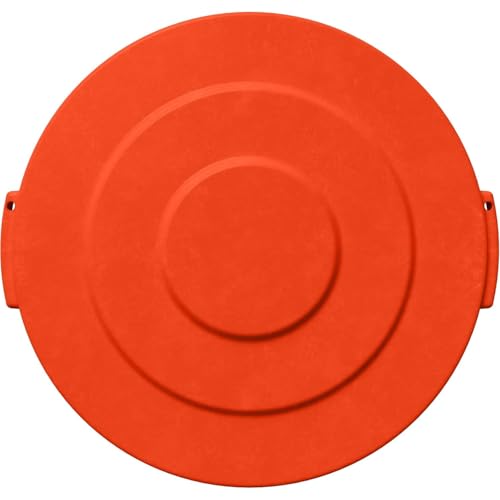 Image of SPARTA Bronco Lid for 10 Gal. Trash Can, Durable, Food-Safe, NSF and HACCP-Compliant, Lid for Commercial Use (Container Sold Separately - Fits Bronco Only), Polyethylene, 10 Gallon, Orange (Pack of 6)