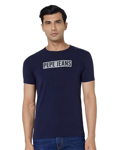 Image of Pepe Jeans Men T-Shirt|Cotton|Slim Fit