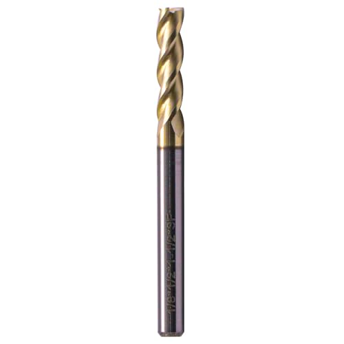 Image of BestParts 1 /8 inch 3 Flute Solid Carbide End Mill for Aluminum - ZrN Coated | 37 Degree Helix, 1 /8 inch Cutting Diameter, 1 /8 inch Shank Diameter, 1 /2 inch Length of Cut, 1-1 /2 inch Overall Length, Square End