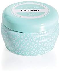 Capri Blue Volcano Candle - Aqua Printed Mini Candle Tin - Luxury Candles - Soy Candles with Notes of Sugared Citrus & Tropical Fruits - Scented Candles for Home (3 Oz)