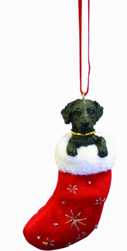 Black Labrador Christmas Stocking Ornament with 