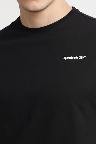 Image of Reebok Men's 100% Cotton Casual T-Shirt - Pure Cotton Soft Breathable Regular Fit Half Sleeve Tee for Men | Round Neck Tshirt for Men Cotton Tshirt